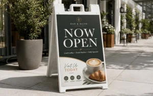 Custom sidewalk sign printing for business marketing